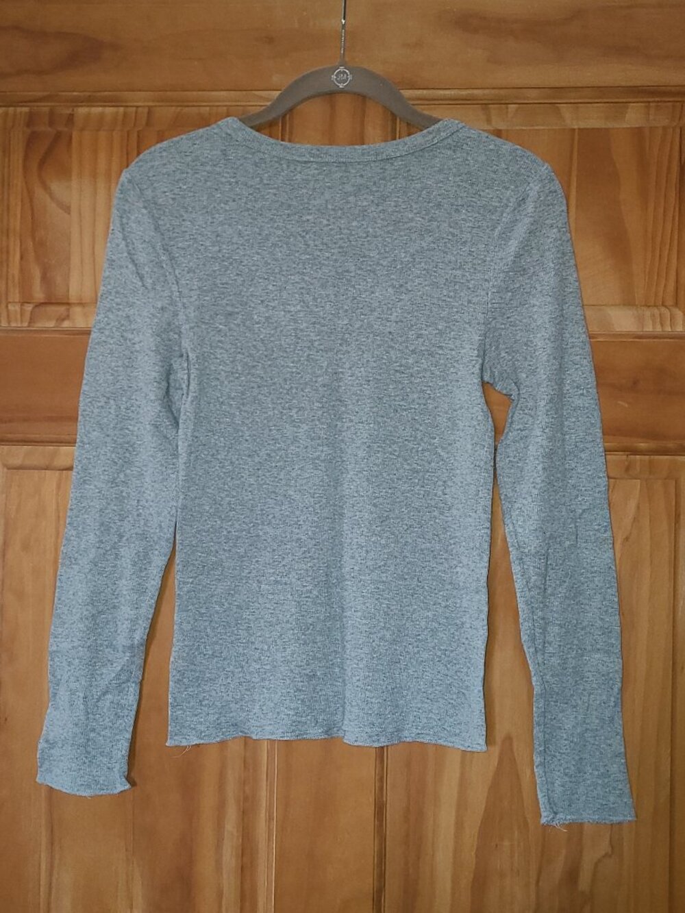 wild fable Gray Ribbed Long Sleeve Shirt